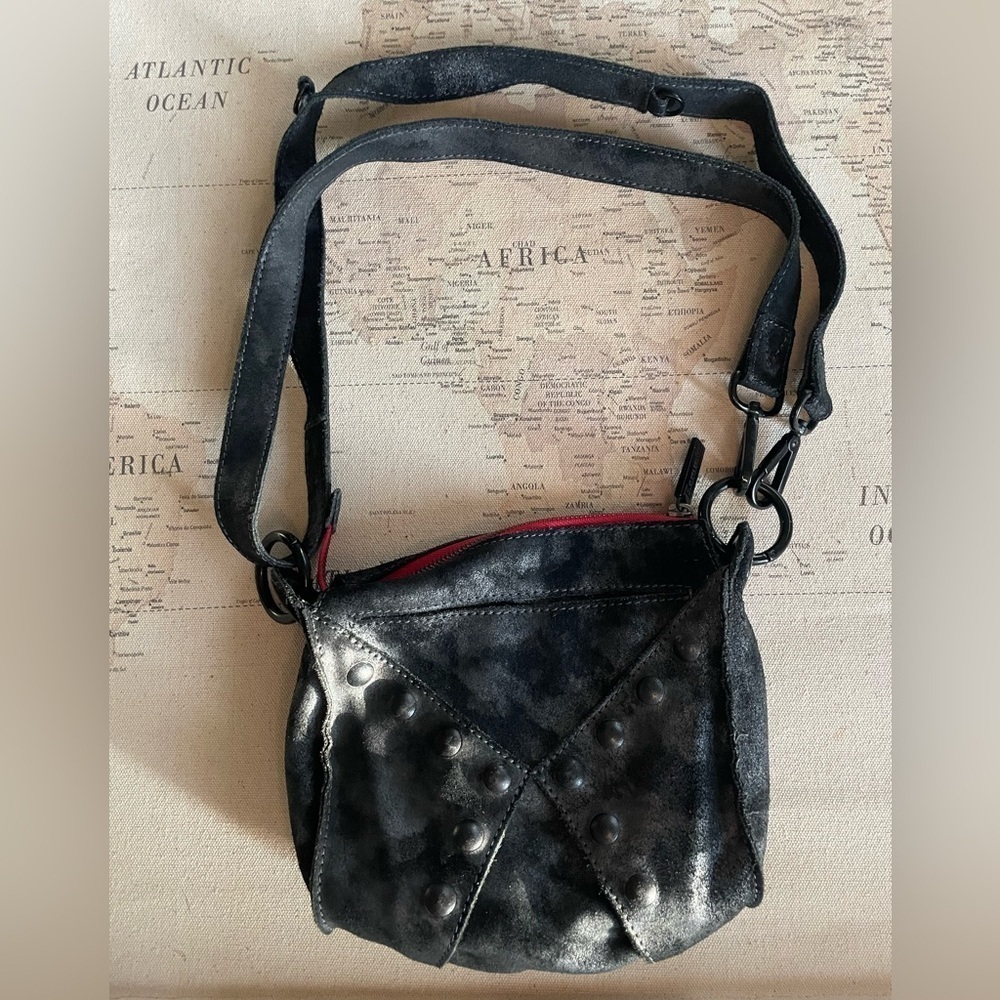 Hammitt Andrew Crossbody Convertible Leather/ Suede with Red leather Interior - Picture 7 of 16